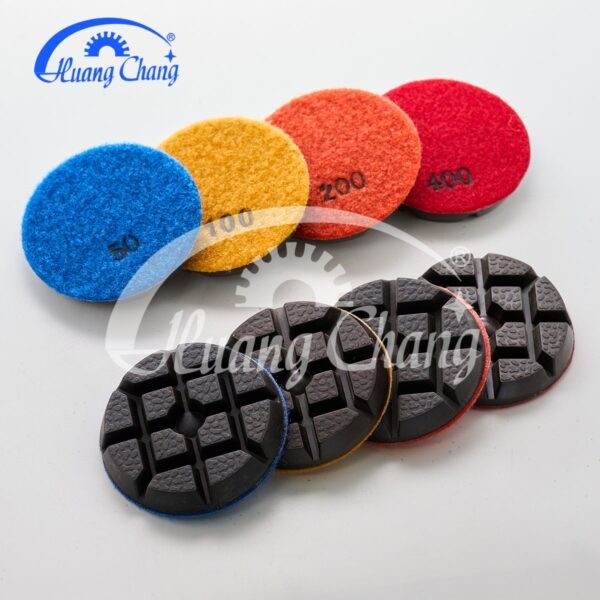 Almofadas diamantadas de 3 polegadas para polimento de pisos de concreto hc cpp 0008