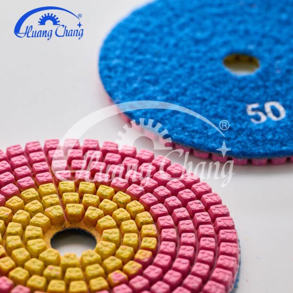 Almofadas de polimento de diamante para pedra úmida de 3 polegadas e duas cores para granito/mármore hc spp 0002 3