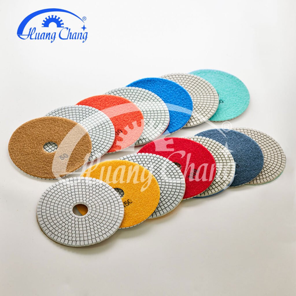 Almofadas de polimento de diamante branco úmido de 100 mm (4 polegadas) para mármore hc spp 0009