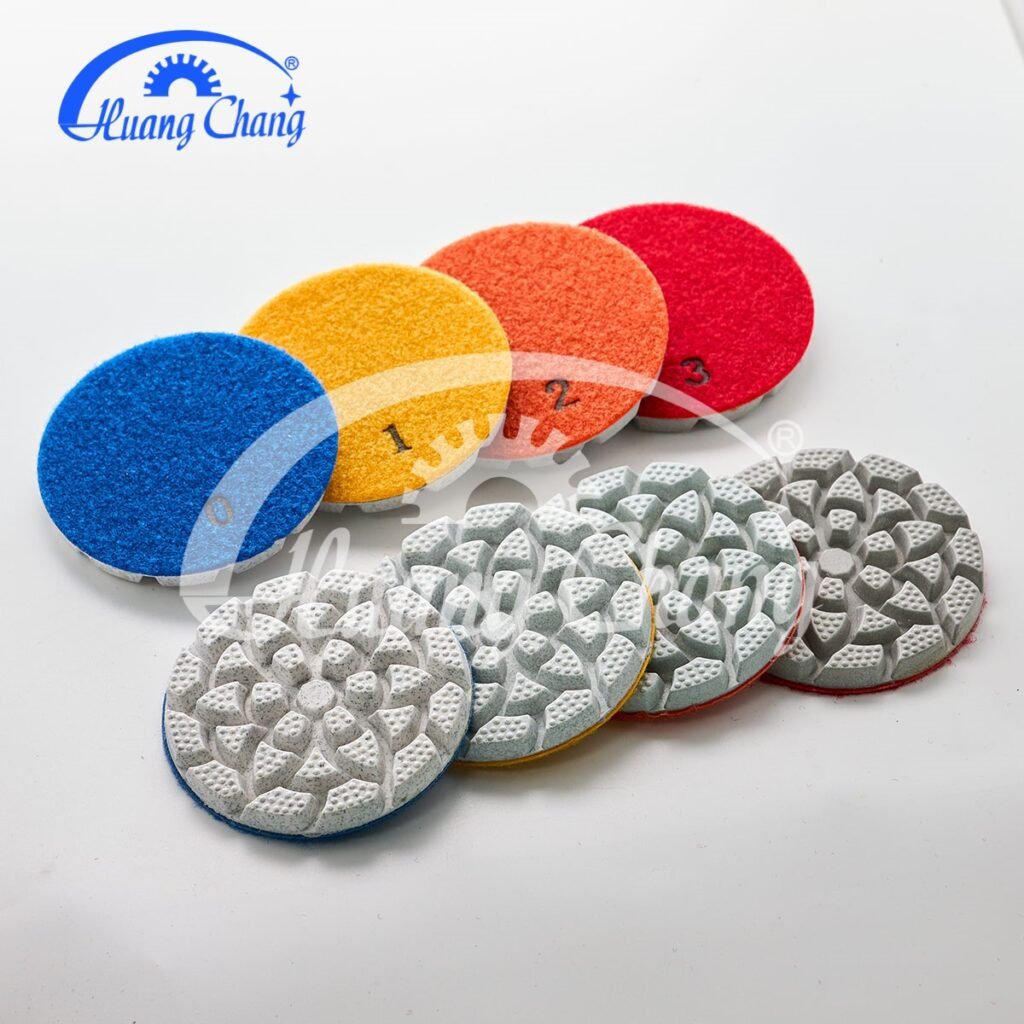Almofadas de polimento de diamante seco branco de 5 polegadas Melhores ferramentas para concreto HC-CPP-0003-5