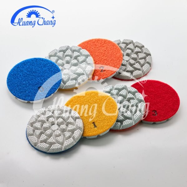 Almofadas de polimento de diamante seco branco de 4 polegadas, as melhores ferramentas para concreto hc cpp 0003 4