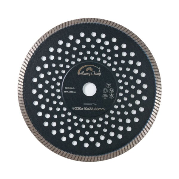 Lâmina de serra turbo diamantada silenciadora de 22,23 mm para mármore, granito e ladrilhos de pedra