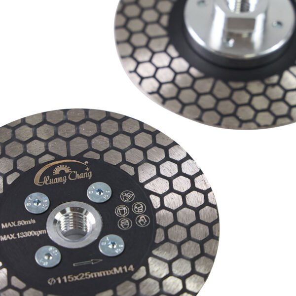 Lâmina de serra hexagonal de dupla face de cerâmica para corte de mármore com flange